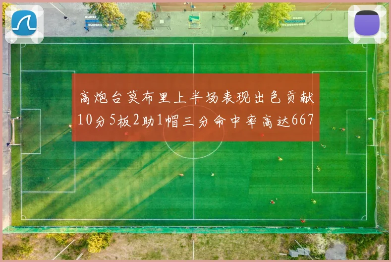 高炮台莫布里上半场表现出色贡献10分5板2助1帽三分命中率高达667